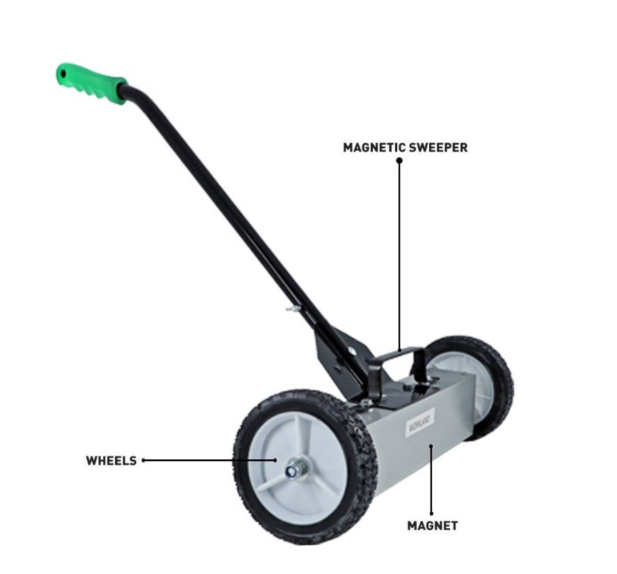 MOJ – WORKLAND 18″ MAGNETIC SWEEPER WITH WHEELS